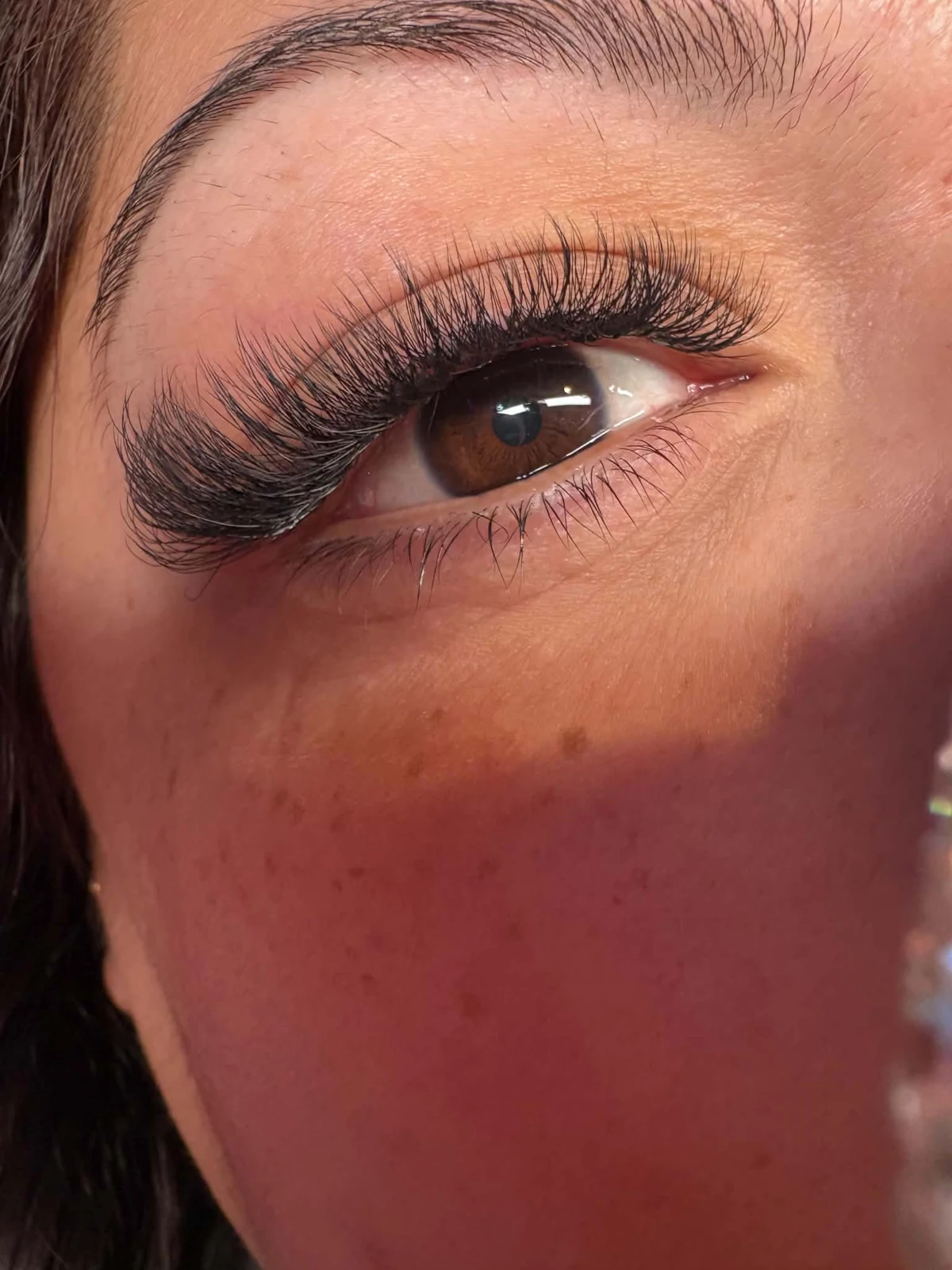 Finished lashes close-up